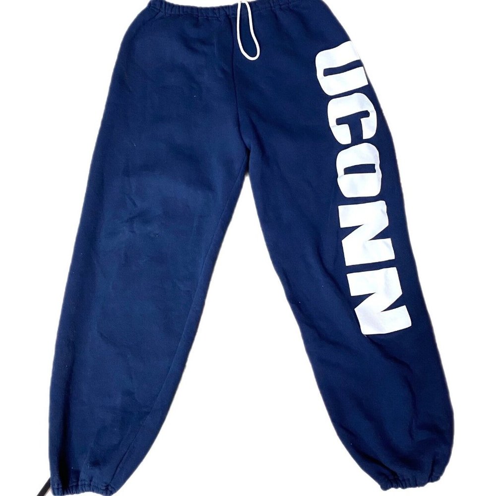 VTG UCONN Connecticut Huskies Sweatpants Russell Athletic XXL Navy Blue